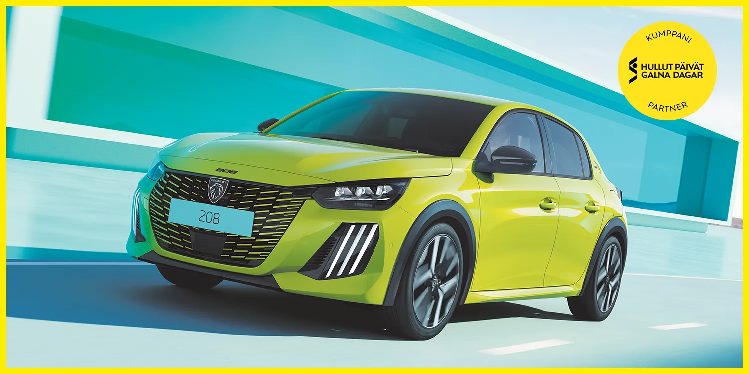 Peugeot 208 Hybrid hullut päivät kumppanietu  Mäkelän Auto Järvenpää
